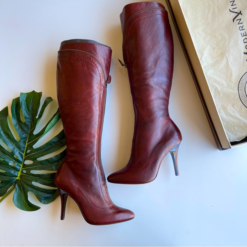 Modern Vintage Brown Heeled Boots